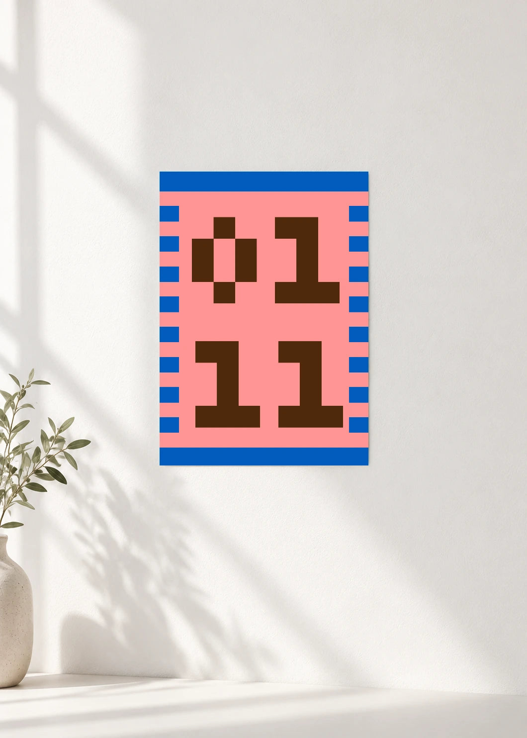 January 11 DAYMARK Poster — Pixel Border — clean wall