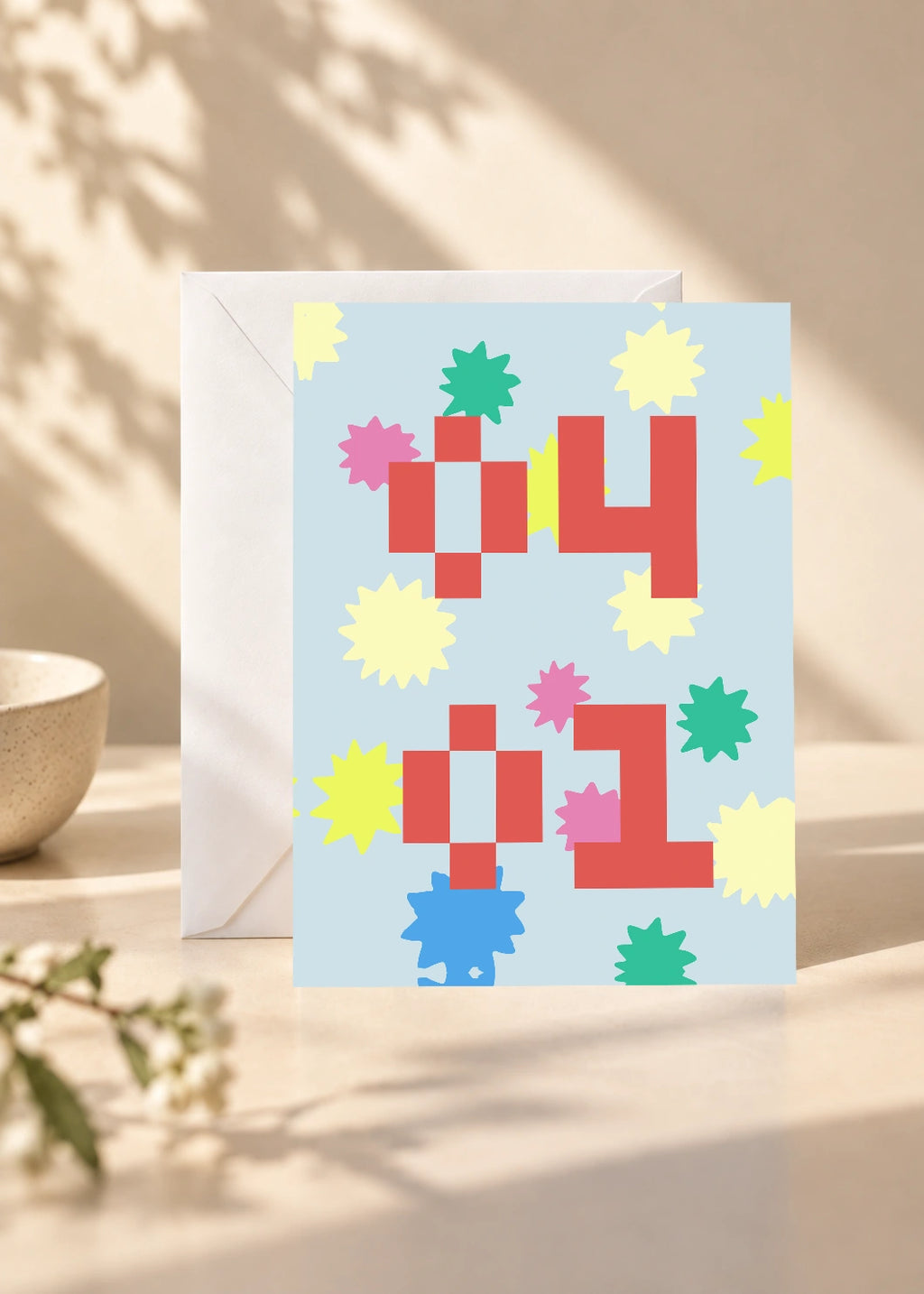 April 1 DAYMARK card — Spring Pixels — scene 1