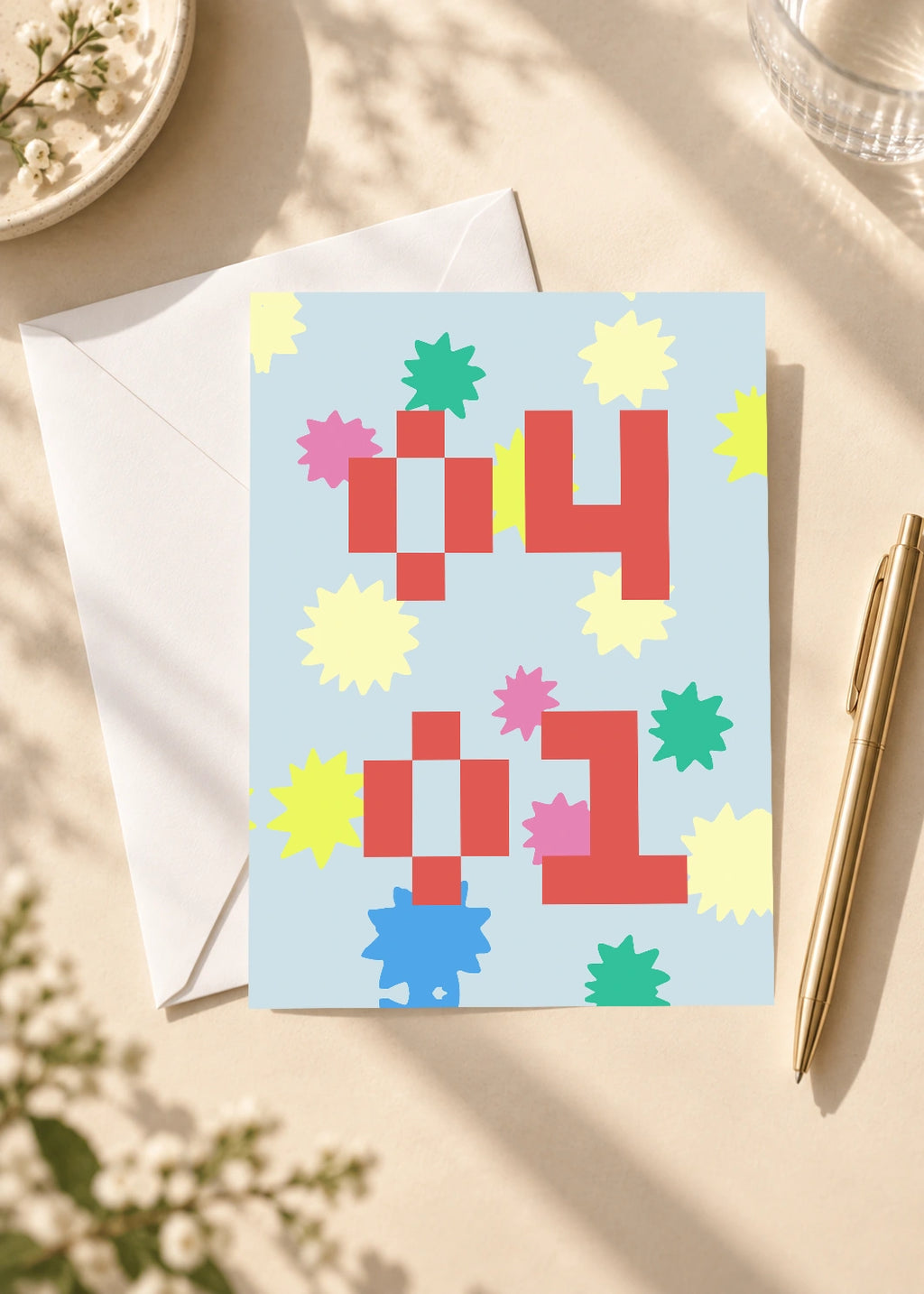 April 1 DAYMARK card — Spring Pixels — scene 4