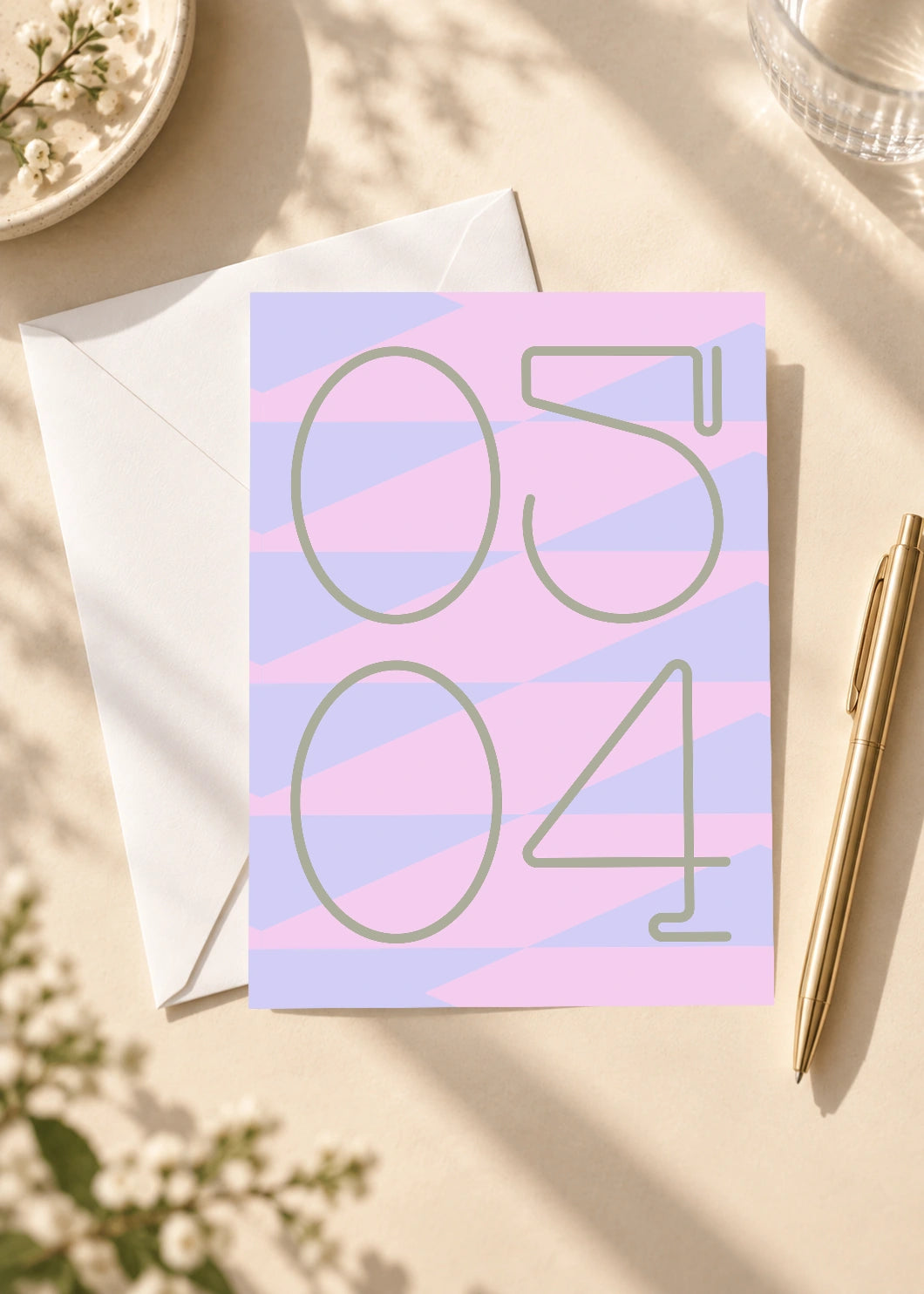 May 4 DAYMARK card — Lavender Diagonals — scene 4