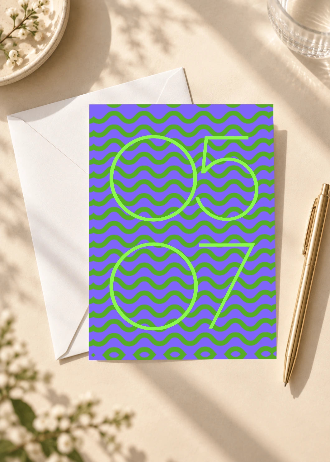 May 7 DAYMARK card — Violet Waves — scene 4