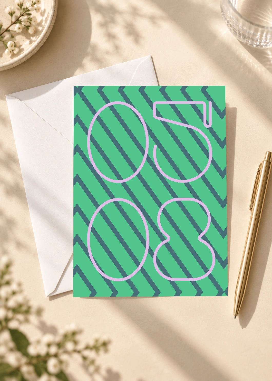 May 8 DAYMARK card — Rose Stripes — scene 4