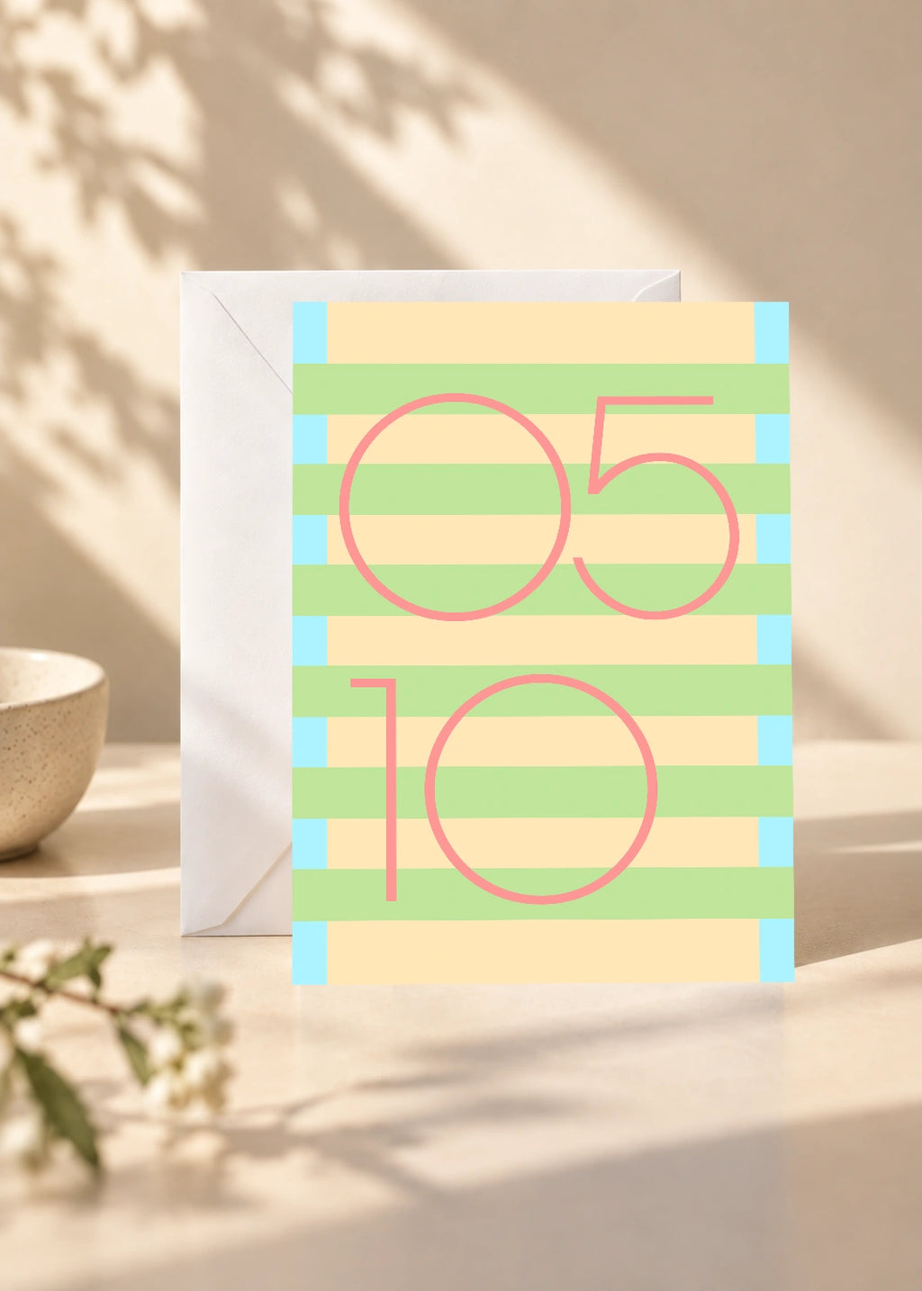 May 10 DAYMARK card — Peach Bands — scene 1