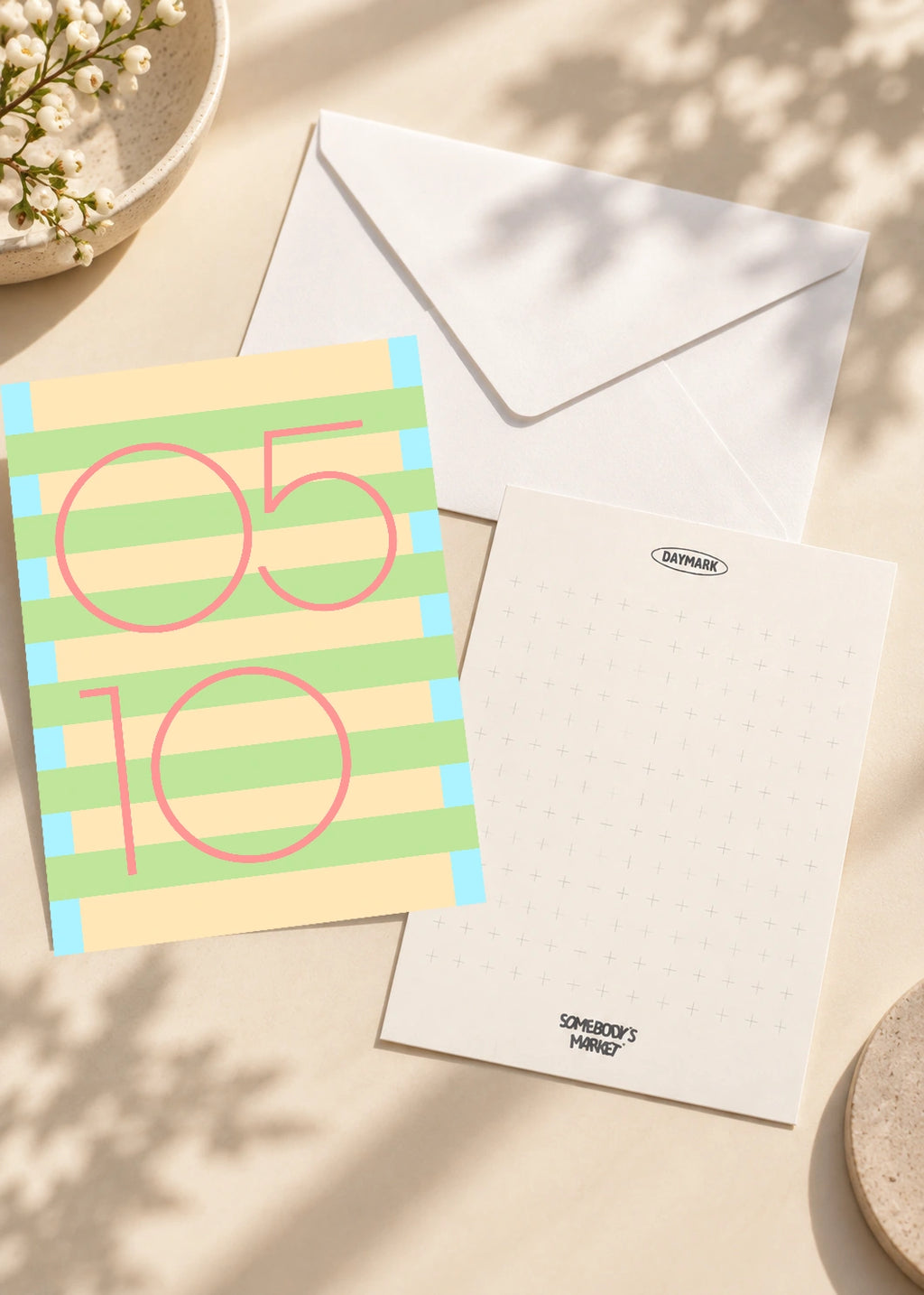 May 10 DAYMARK card — Peach Bands — scene 2