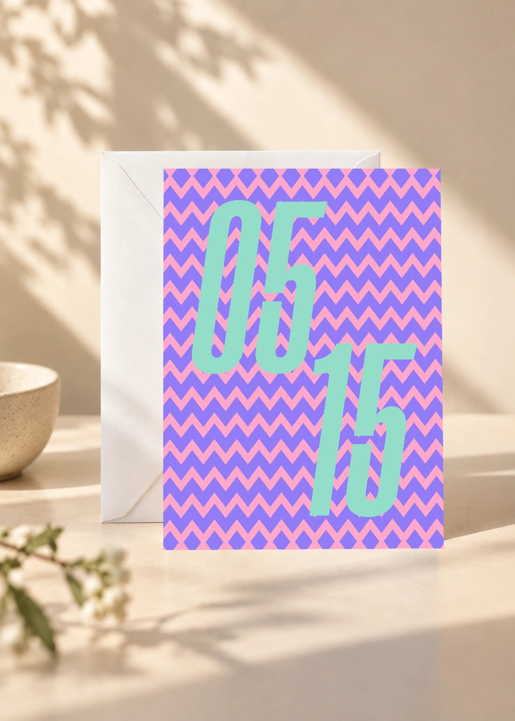 May 15 DAYMARK card — Aqua Zigzag — scene 1