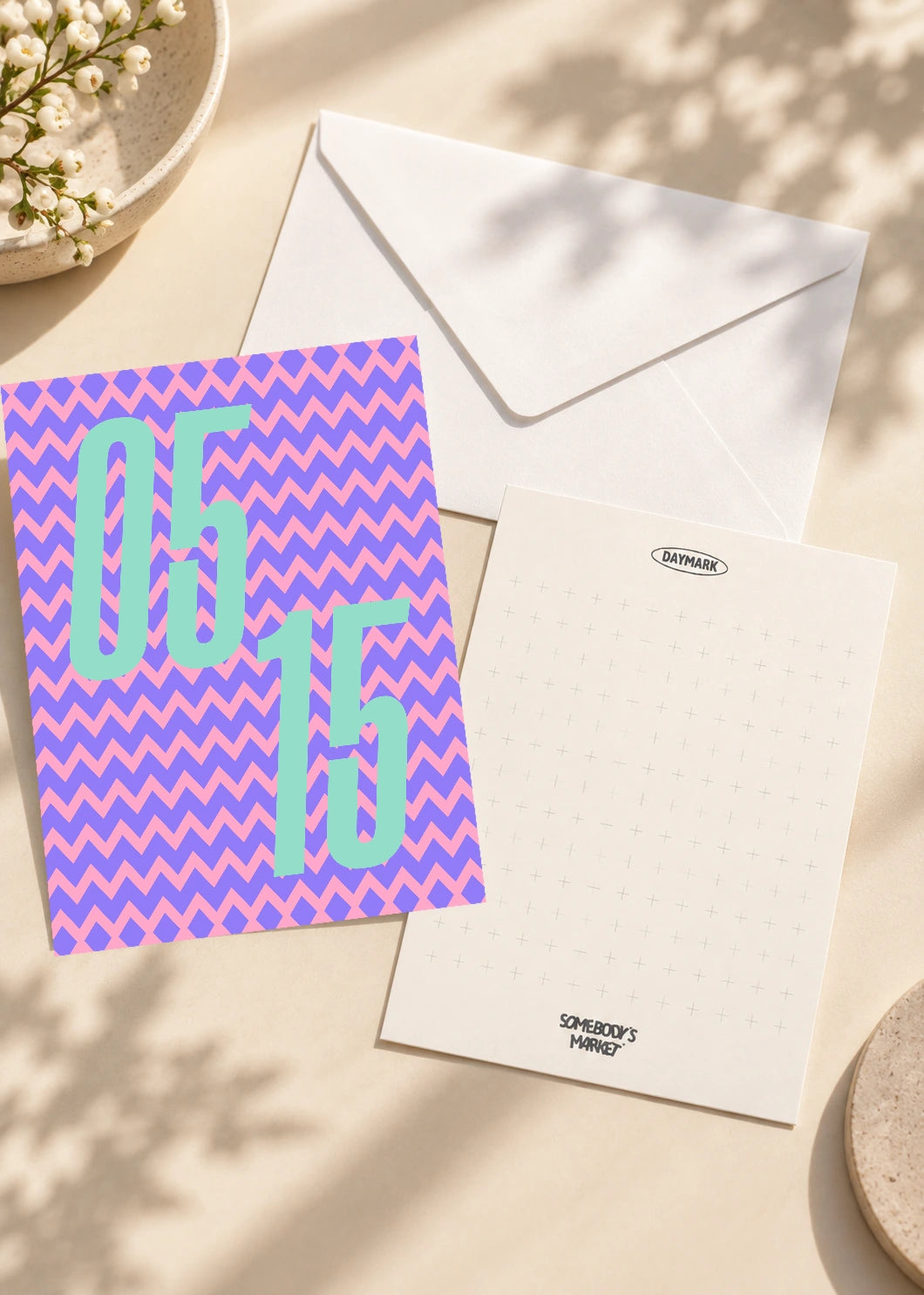 May 15 DAYMARK card — Aqua Zigzag — scene 2