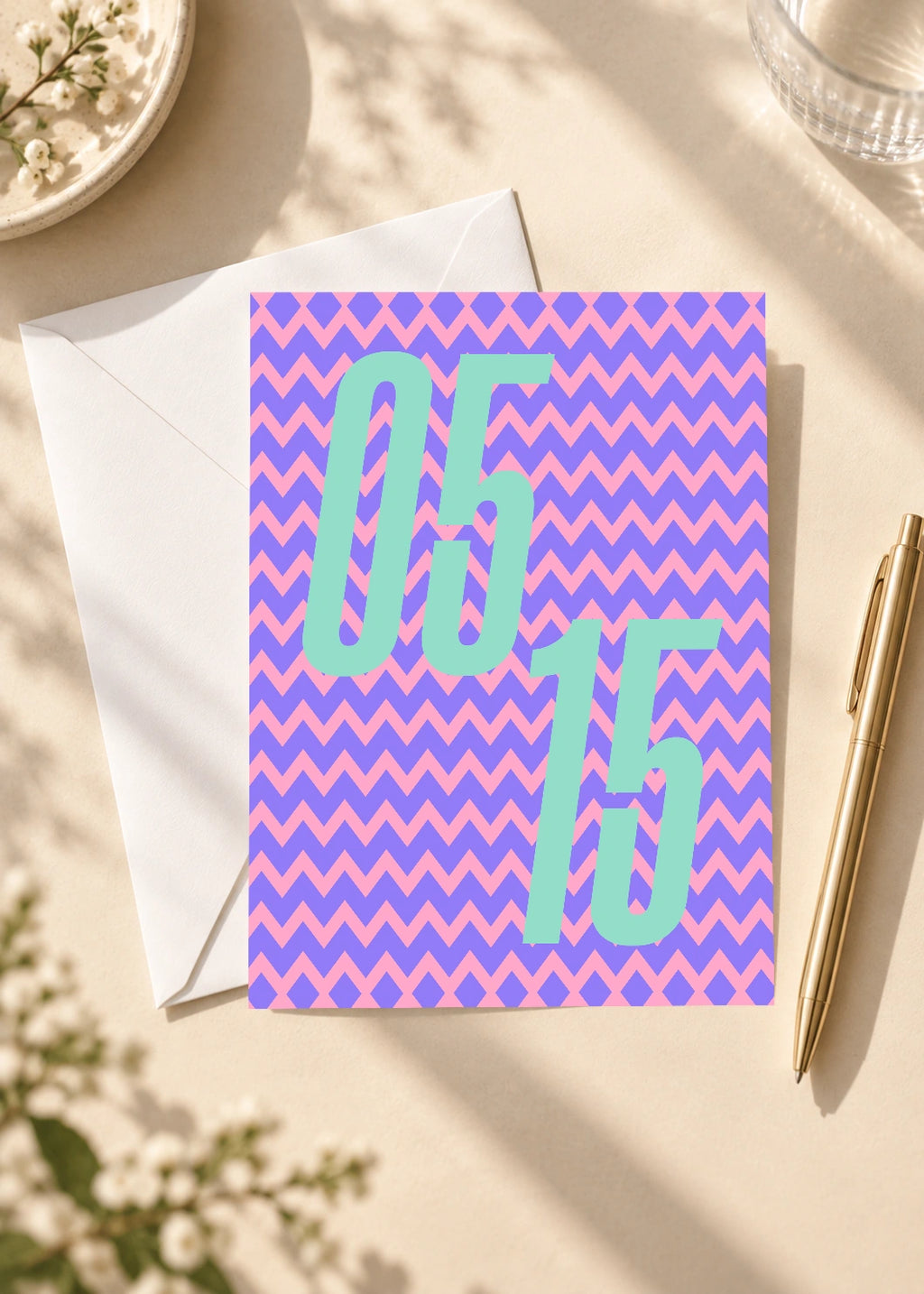 May 15 DAYMARK card — Aqua Zigzag — scene 4