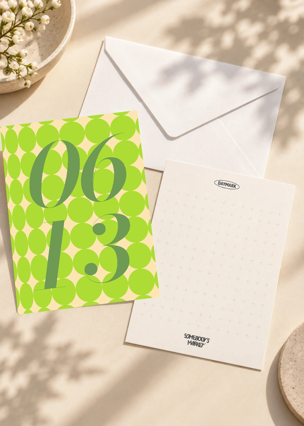 June 13 DAYMARK card — Olive Drops — scene 2