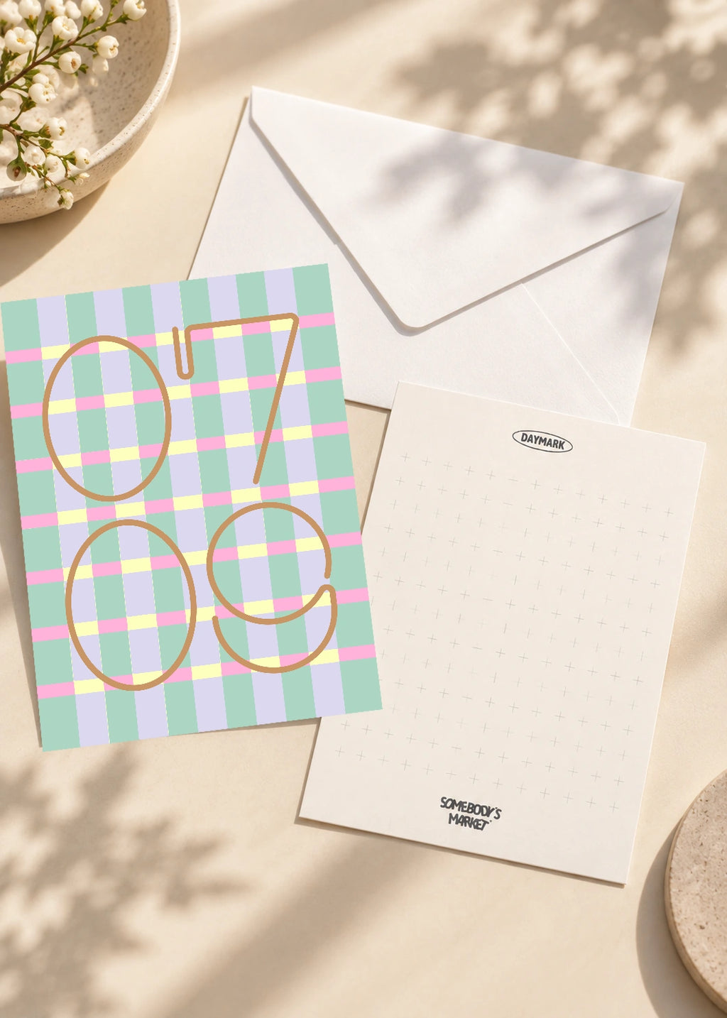 July 9 DAYMARK card — Peach Check — scene 2