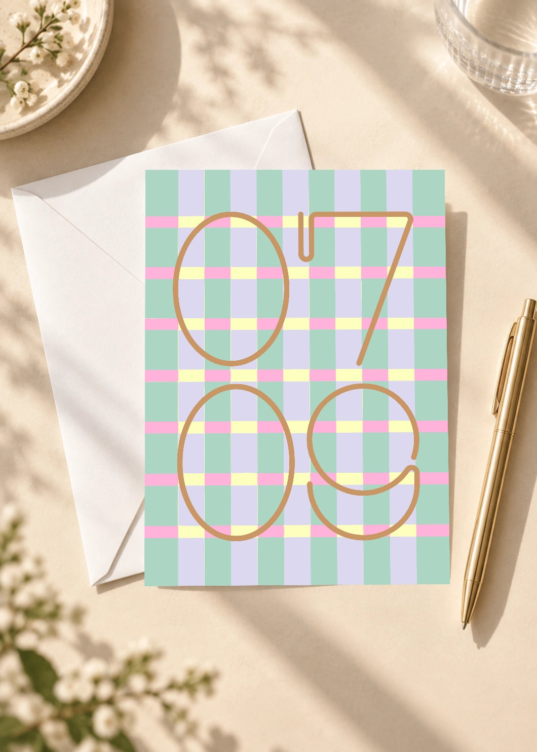 July 9 DAYMARK card — Peach Check — scene 4