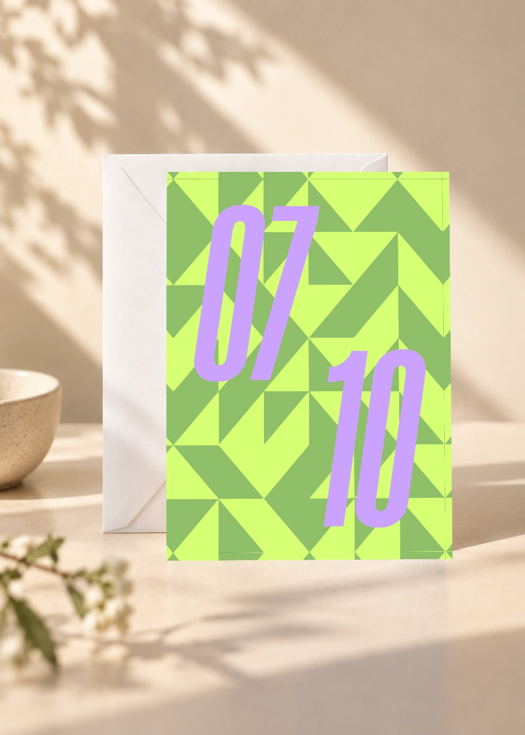 July 10 DAYMARK card — Lime Geometry — scene 1