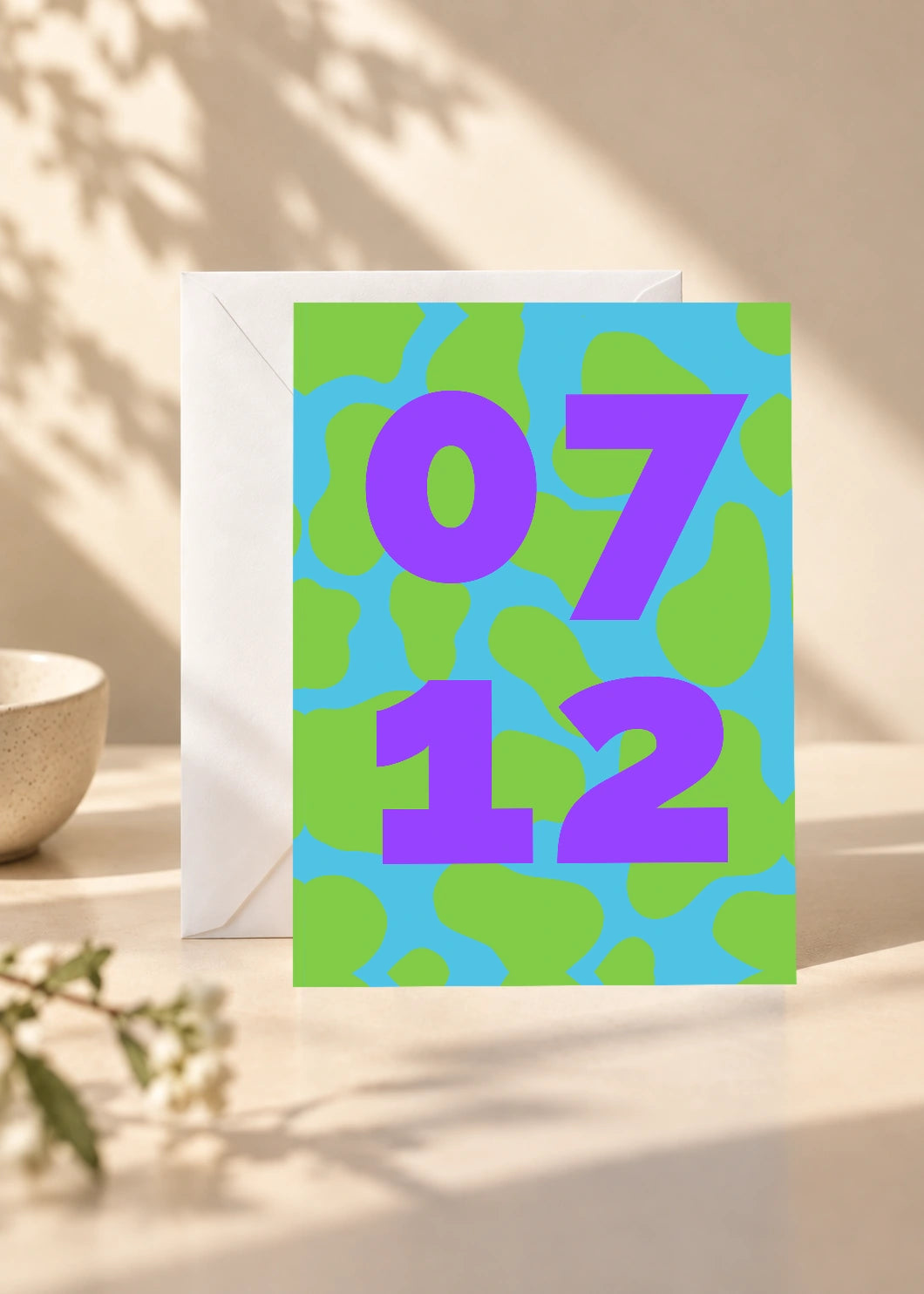 July 12 DAYMARK card — Violet Shapes — scene 1