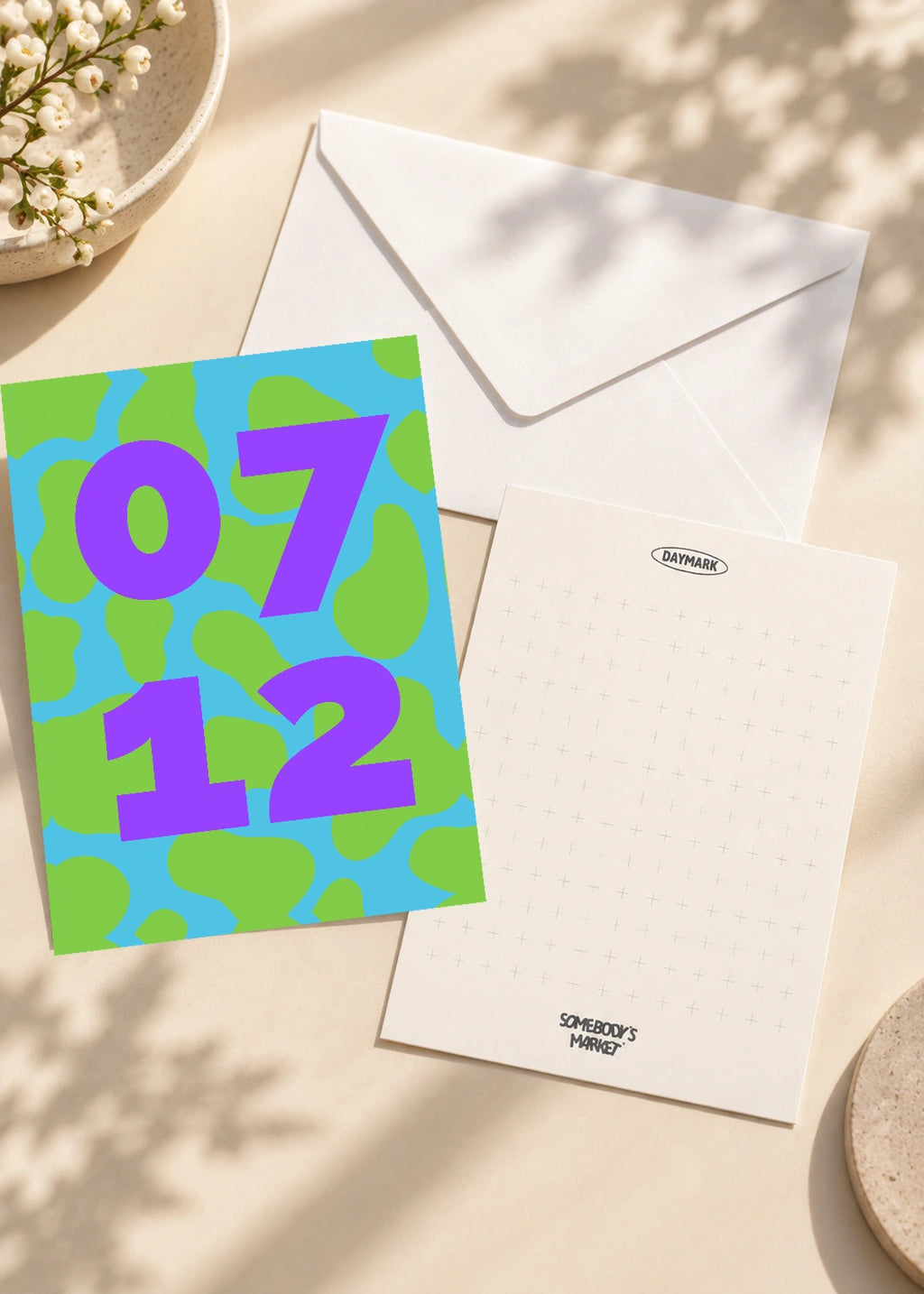 July 12 DAYMARK card — Violet Shapes — scene 2