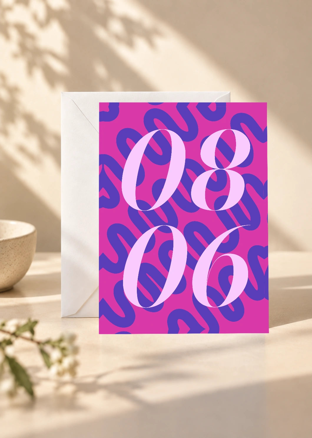 August 6 DAYMARK card — Pink Squiggle — scene 1