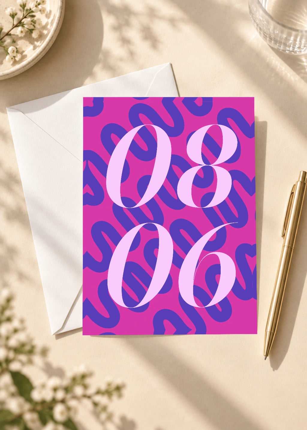 August 6 DAYMARK card — Pink Squiggle — scene 4