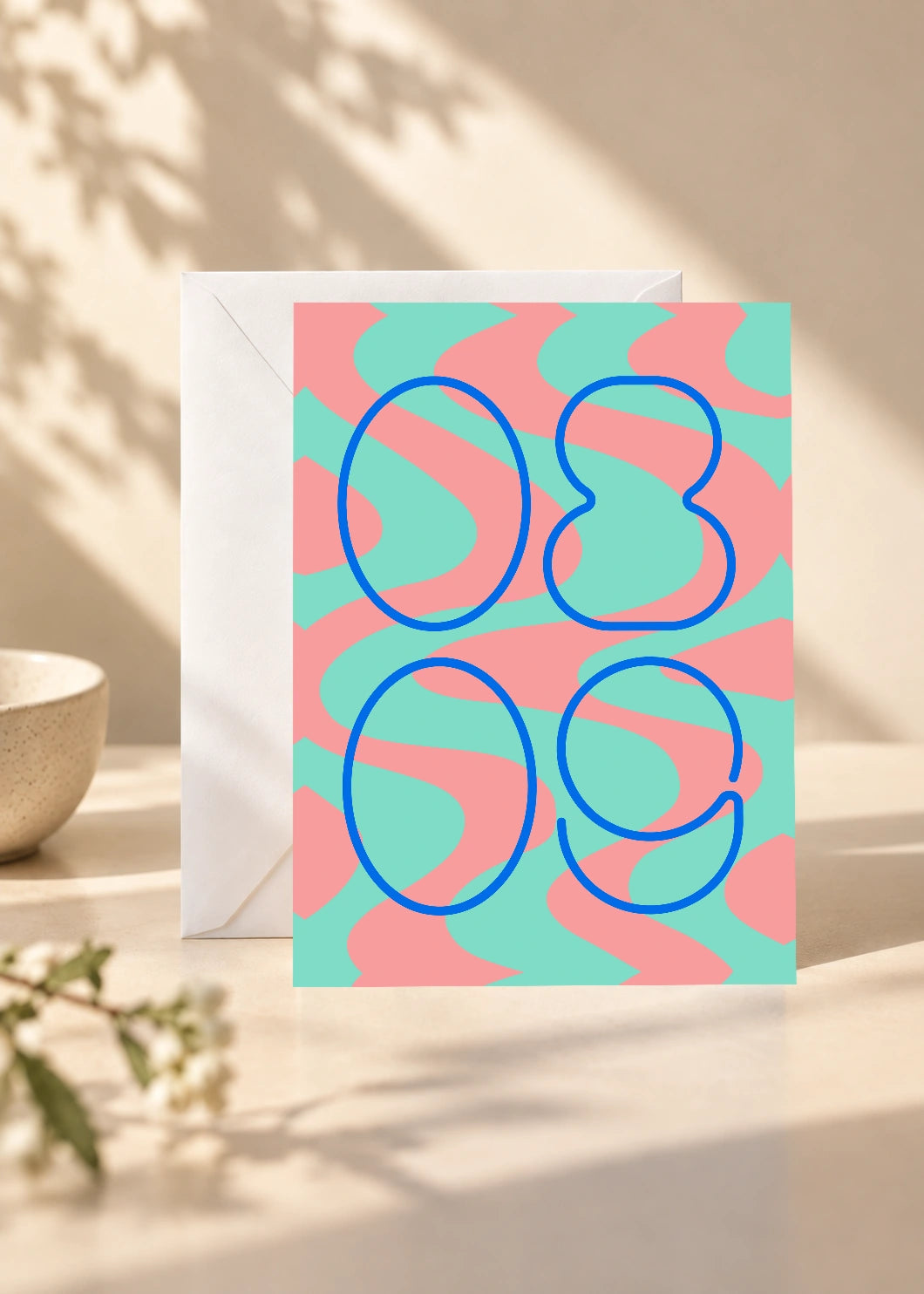 August 9 DAYMARK card — Blue Loops — scene 1