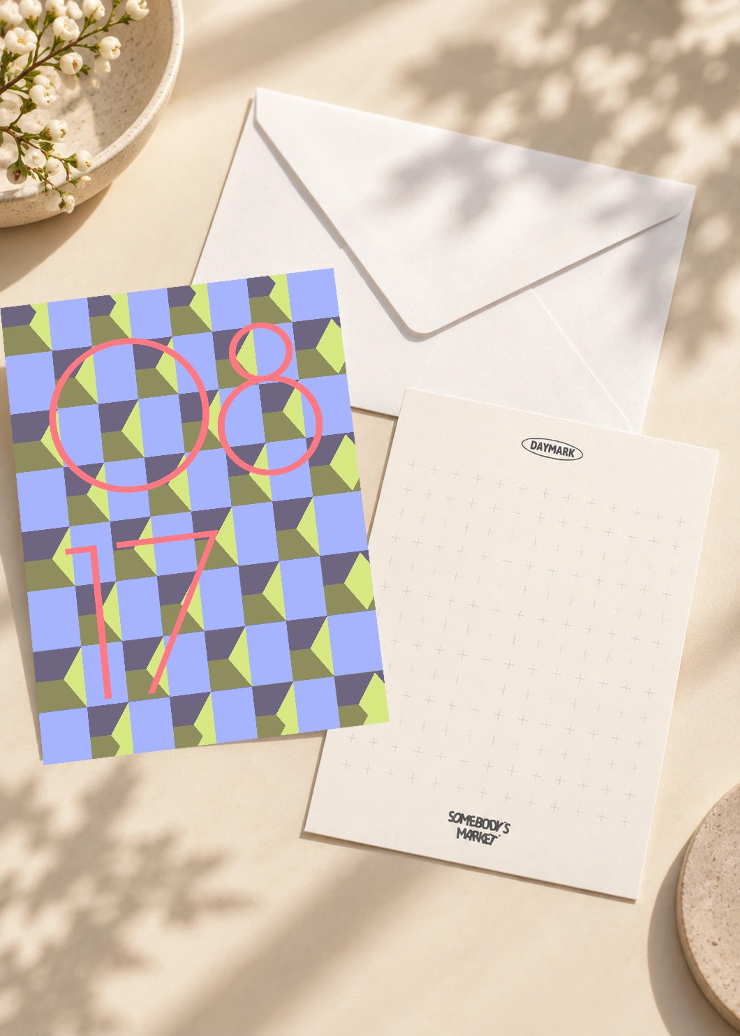 August 17 DAYMARK card — Coral Facets — scene 2