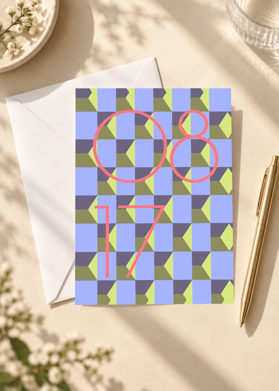 August 17 DAYMARK card — Coral Facets — scene 4