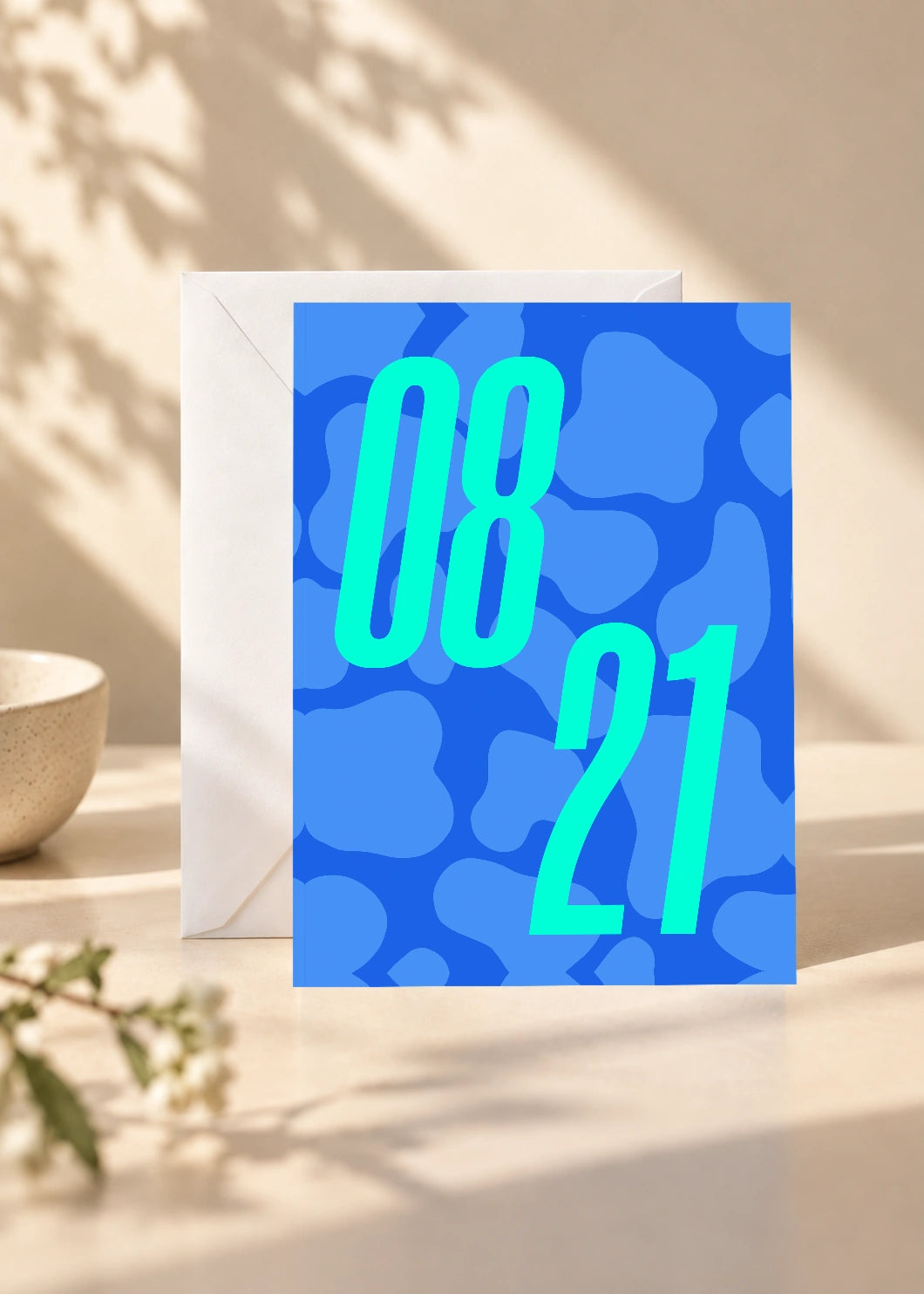 August 21 DAYMARK card — Neon Blue — scene 1