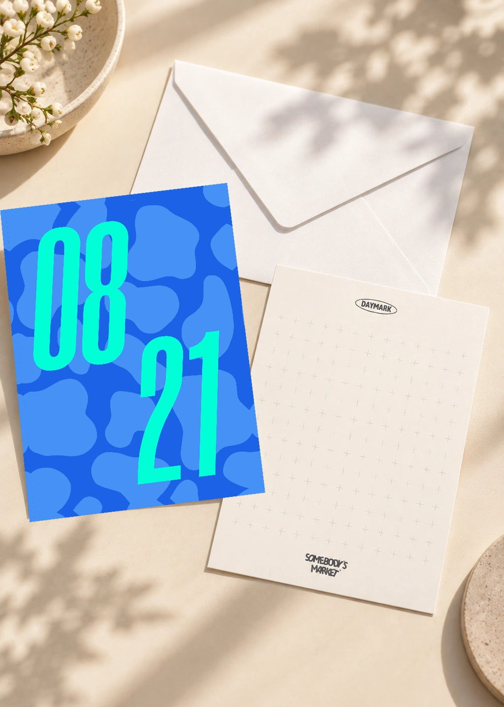 August 21 DAYMARK card — Neon Blue — scene 2