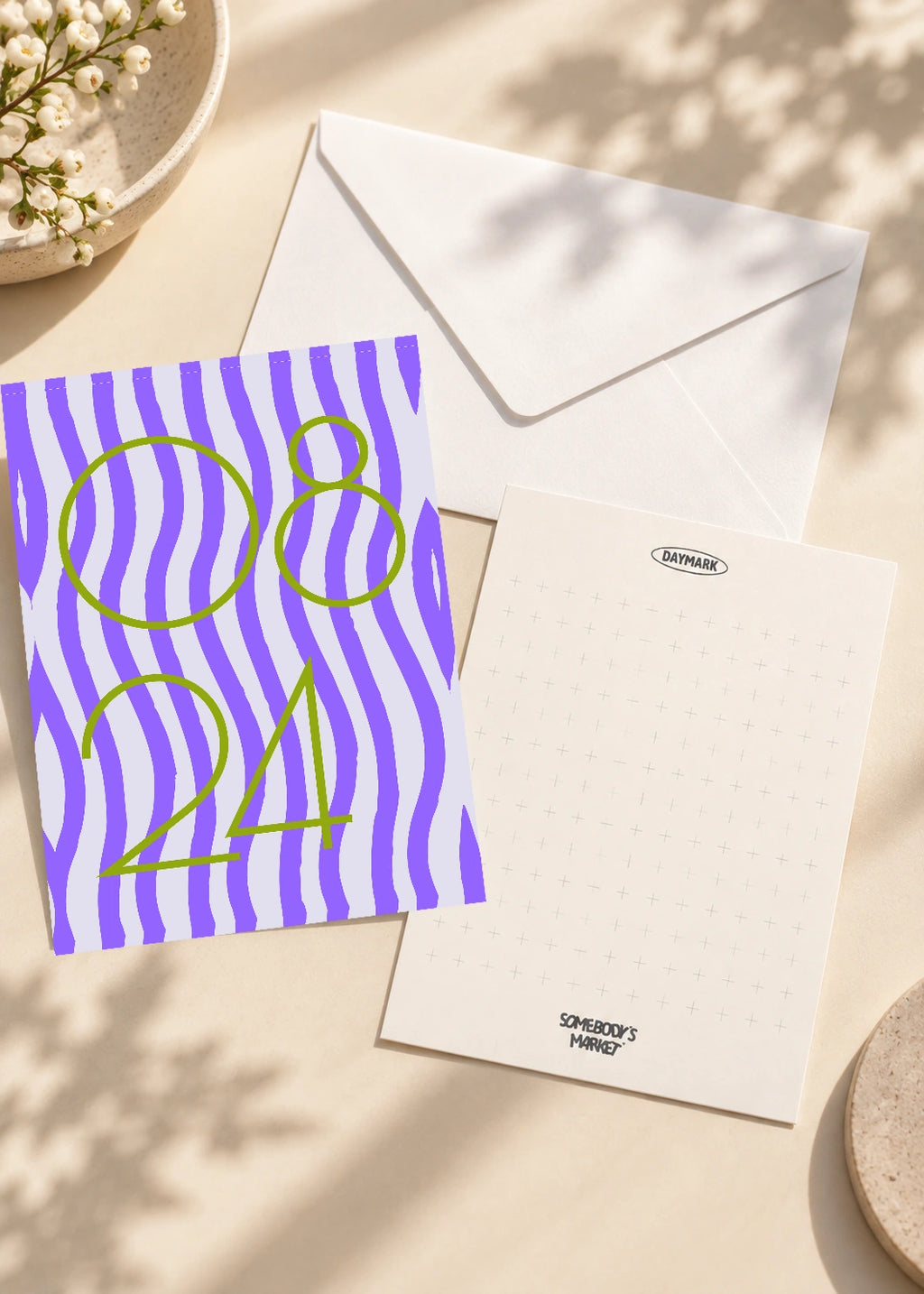 August 24 DAYMARK card — Olive Waves — scene 2