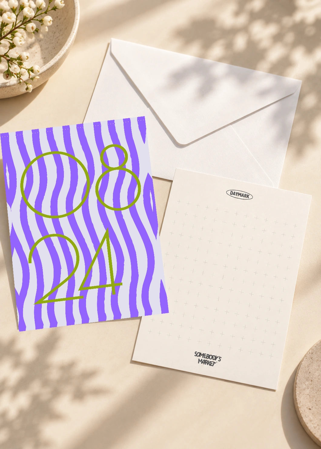 August 24 DAYMARK card — Olive Waves — scene 2