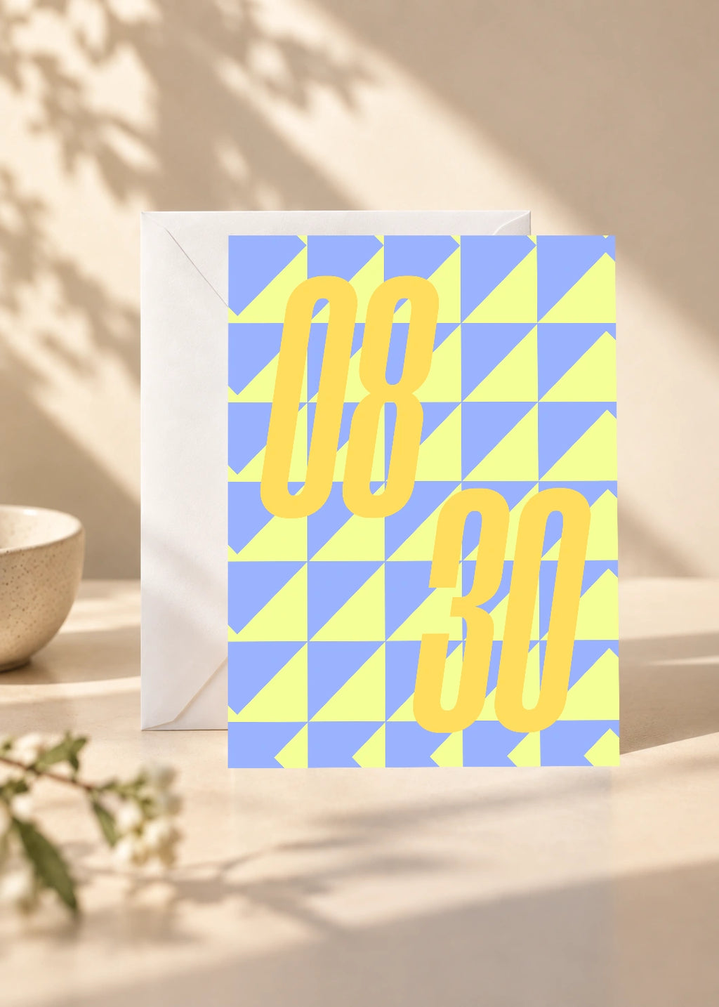 August 30 DAYMARK card — Cream Geometry — scene 1