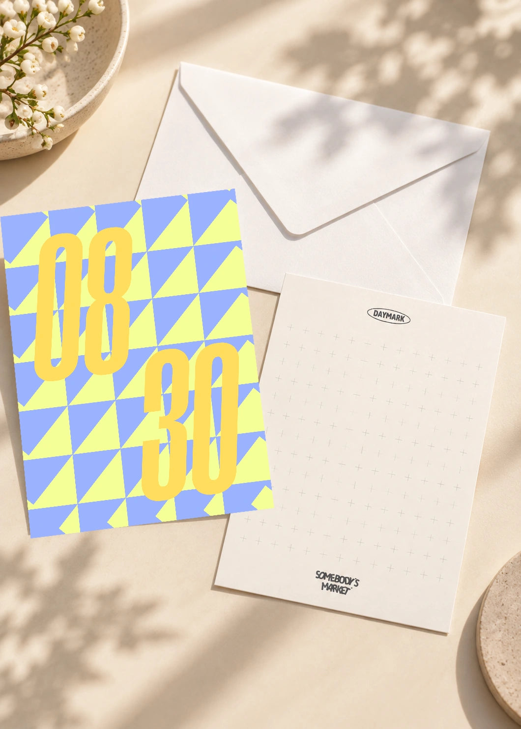 August 30 DAYMARK card — Cream Geometry — scene 2