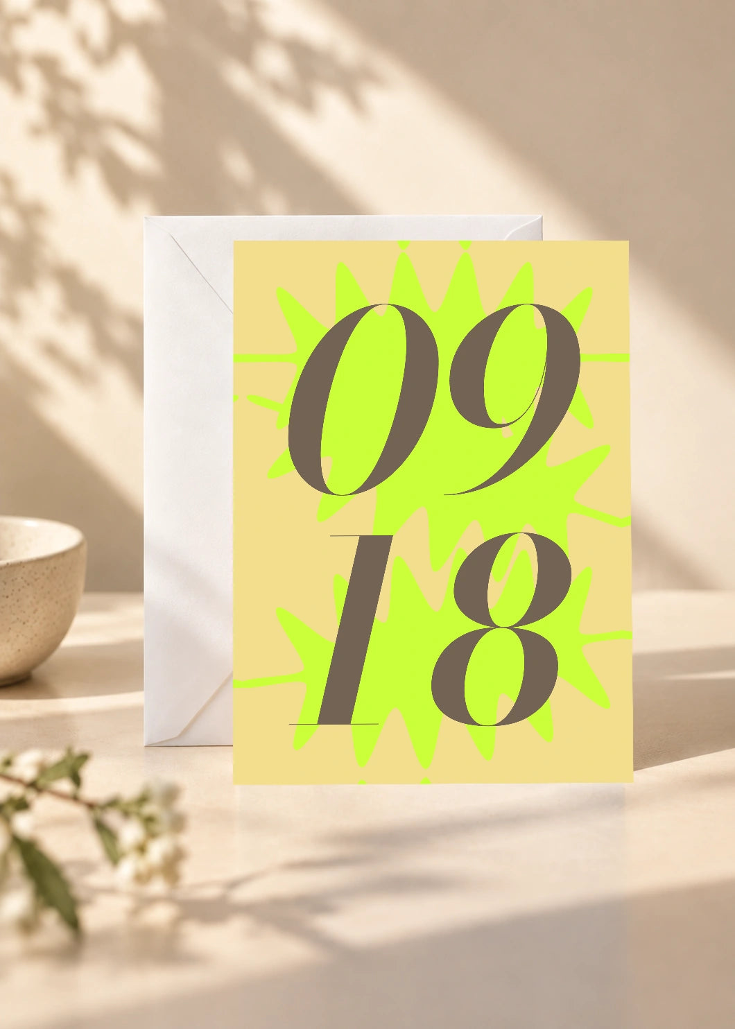 September 18 DAYMARK card — Chartreuse Burst — scene 1