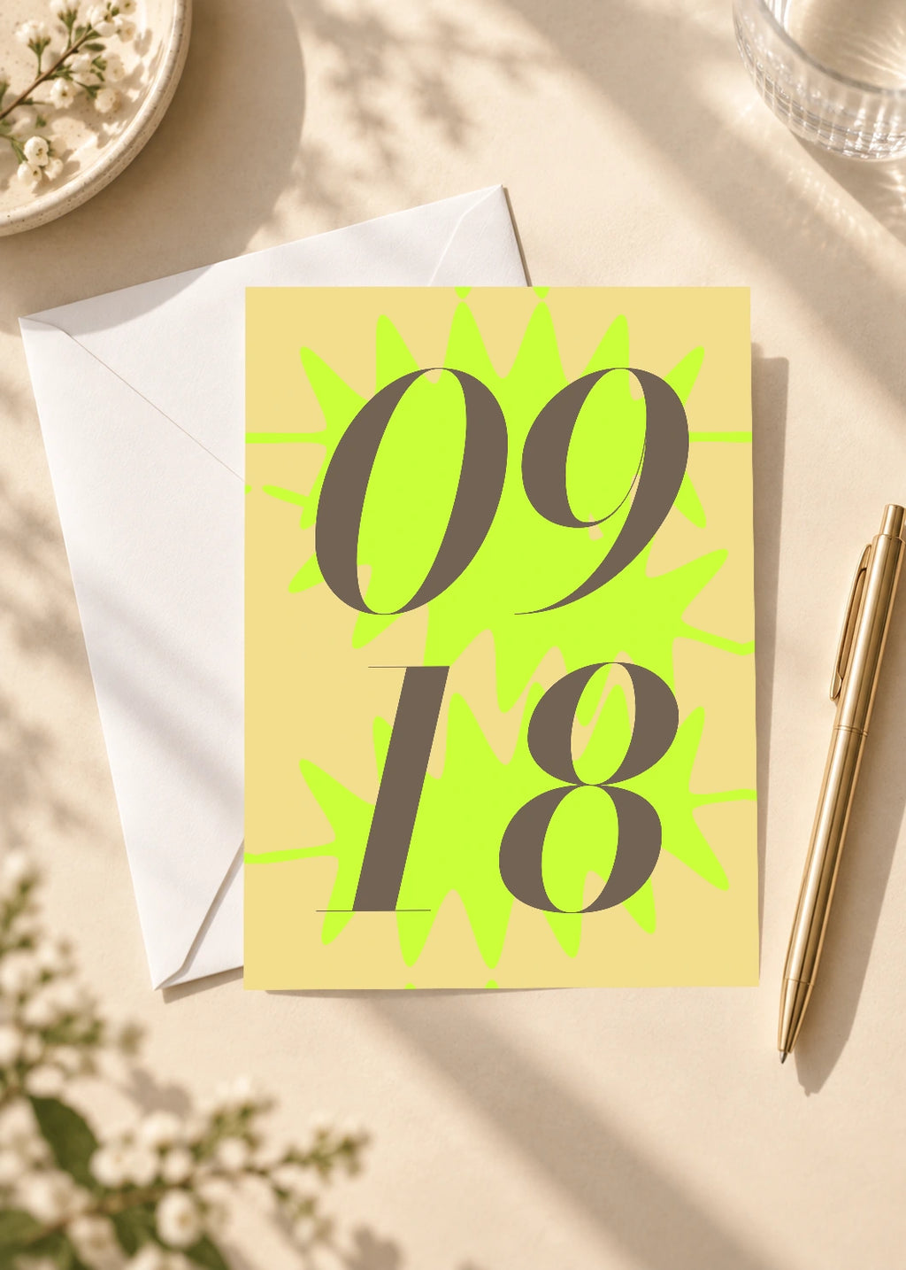 September 18 DAYMARK card — Chartreuse Burst — scene 4
