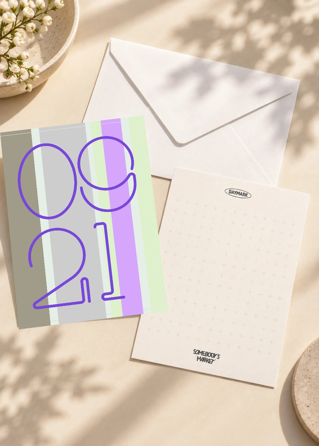September 21 DAYMARK card — Violet Columns — scene 2