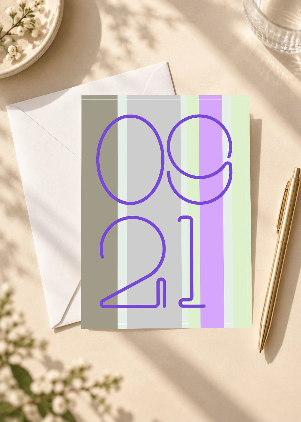 September 21 DAYMARK card — Violet Columns — scene 4