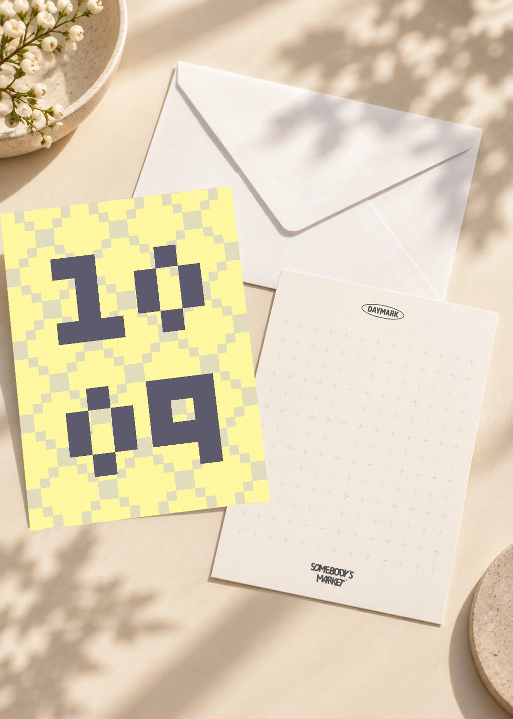 October 9 DAYMARK card — Grey Mosaic — scene 2