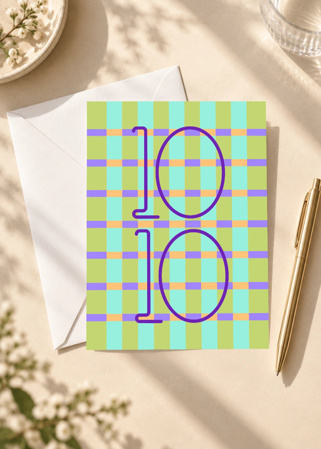 October 10 DAYMARK card — Purple Check — scene 4