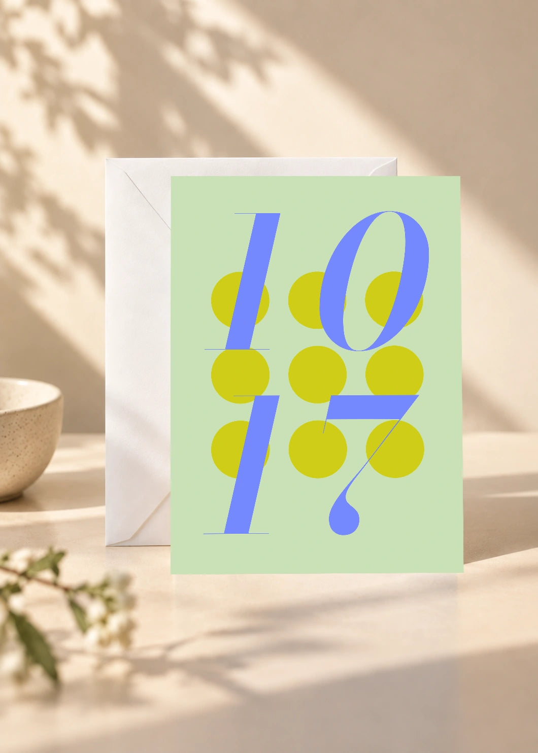 October 17 DAYMARK card — Cobalt Dots — scene 1