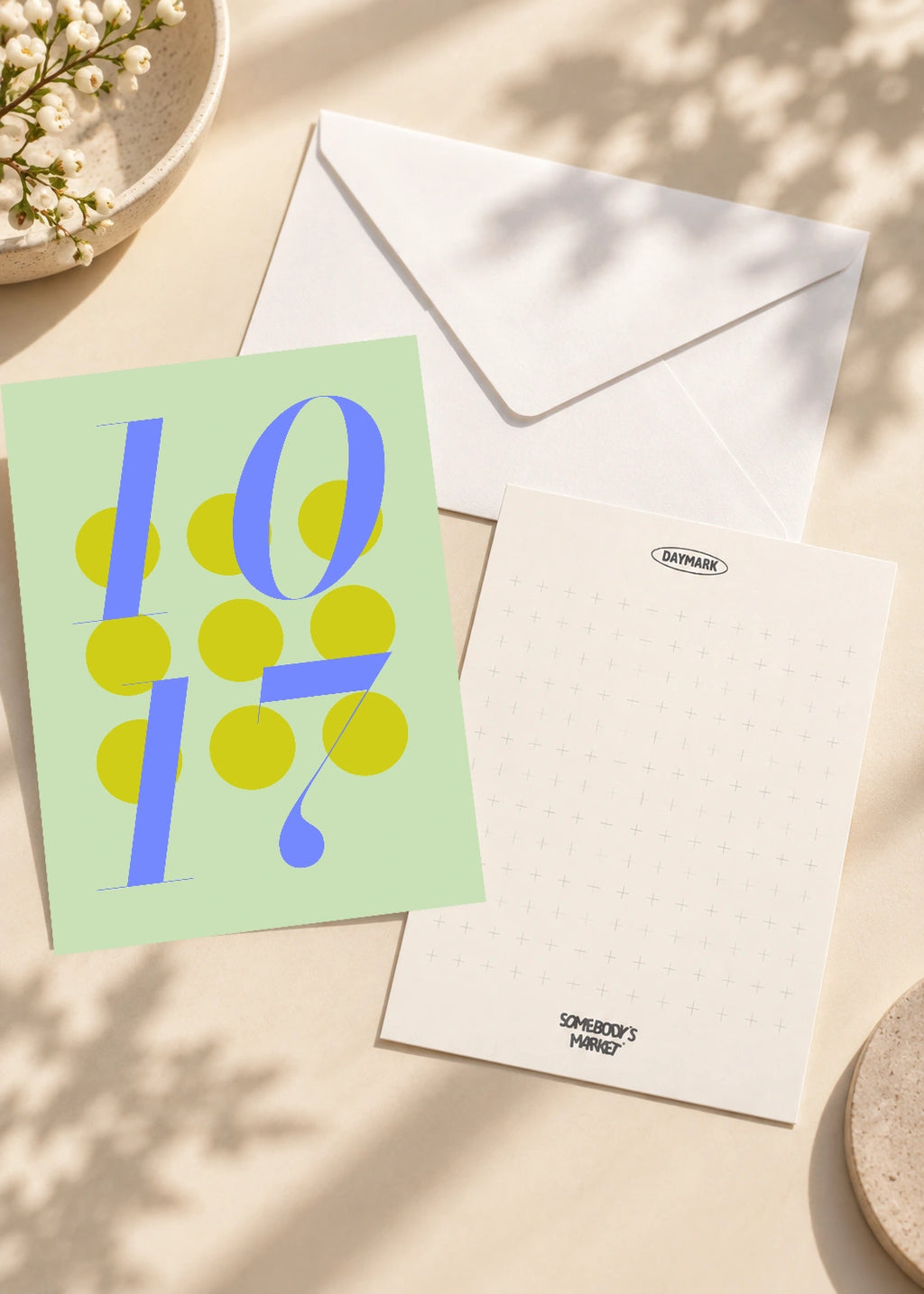 October 17 DAYMARK card — Cobalt Dots — scene 2