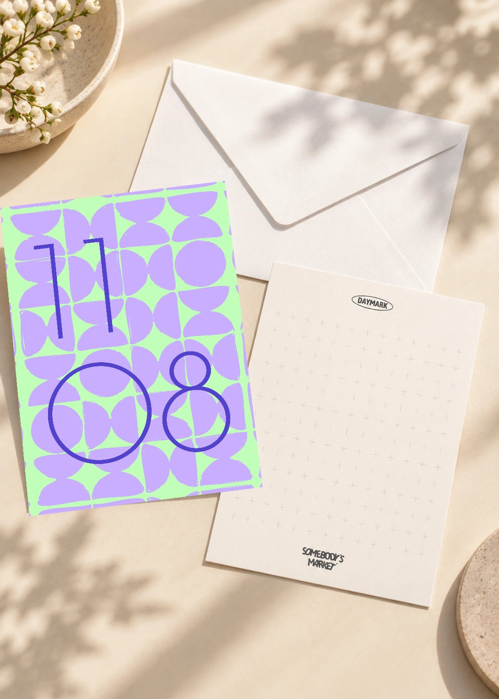 November 8 DAYMARK card — Violet Glow — scene 2