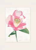 January 2 Spring Sasanqua birth flower card — clean