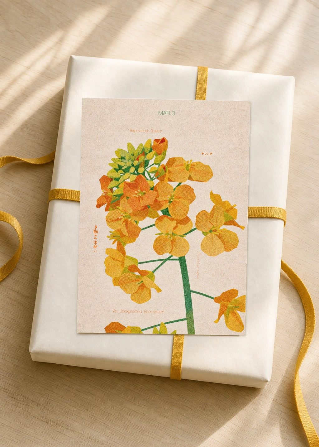 March 3 Rapeseed Flower birth flower card — gift
