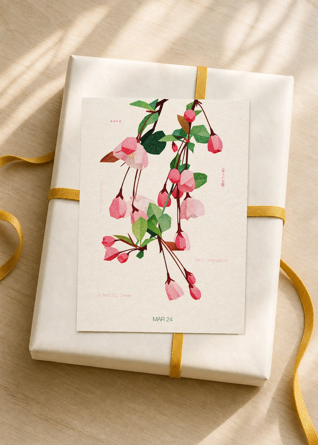 March 24 Hall Crabapple birth flower card — gift