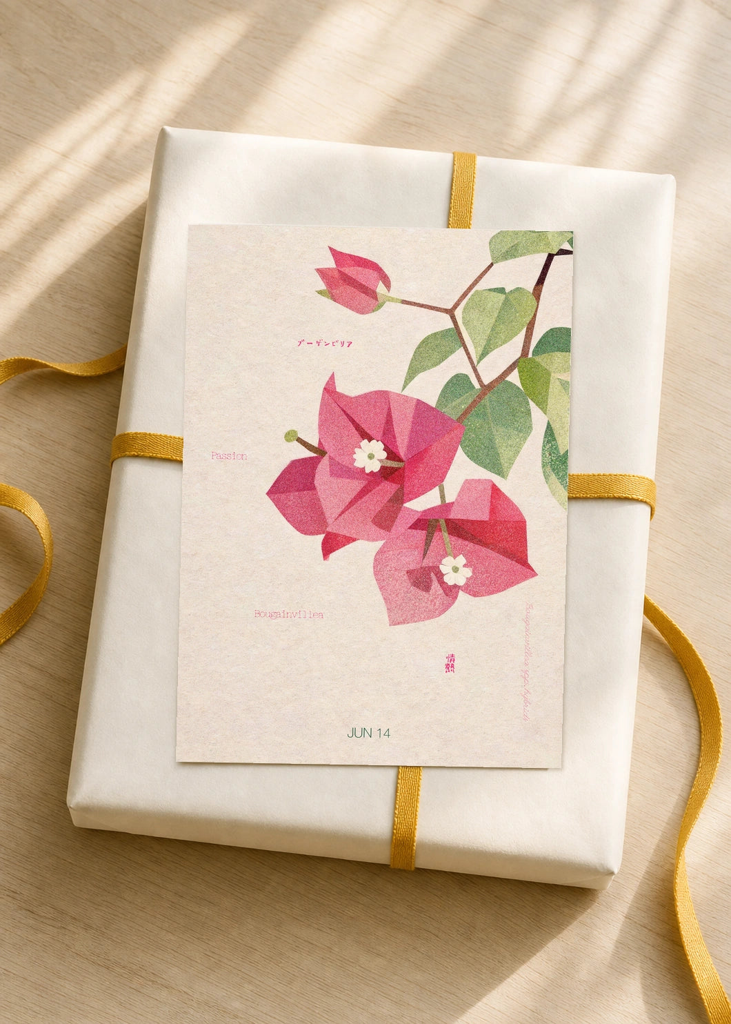 June 14 Bougainvillea birth flower card — gift
