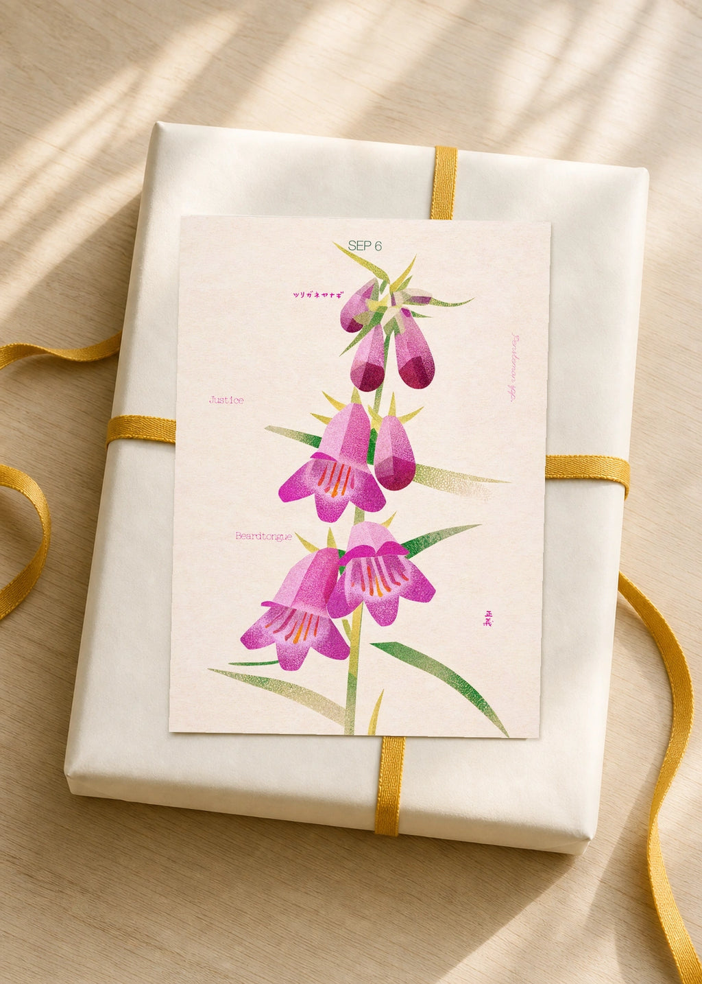 September 6 Beardtongue birth flower card — gift