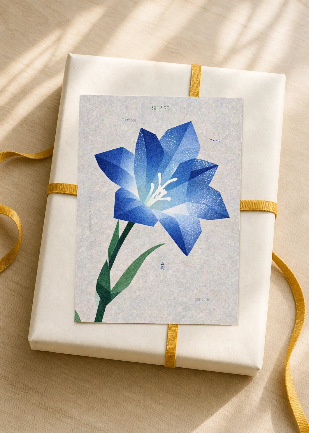 September 28 Japanese Gentian birth flower card — gift