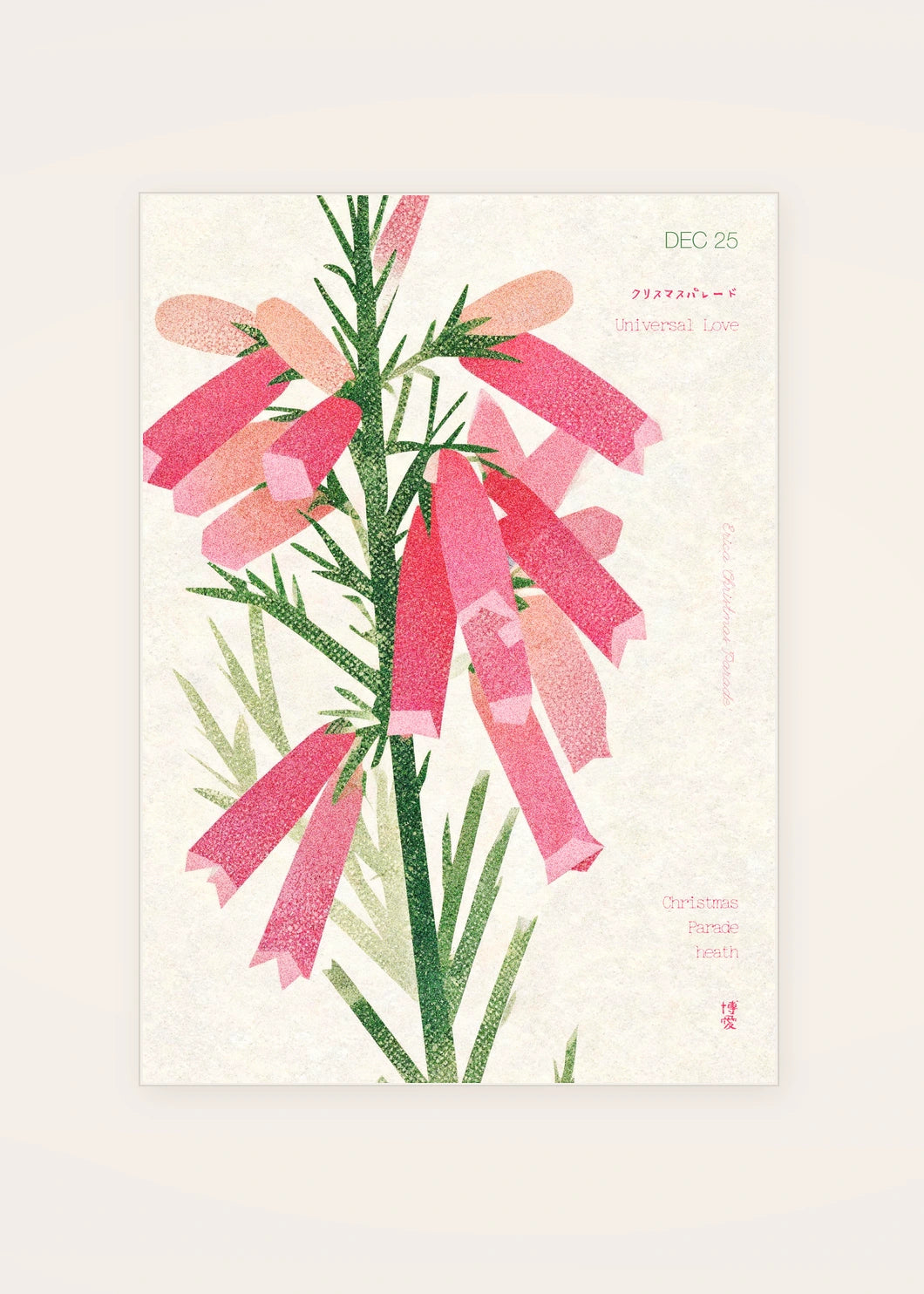 December 25 Christmas Parade Heath birth flower card — clean