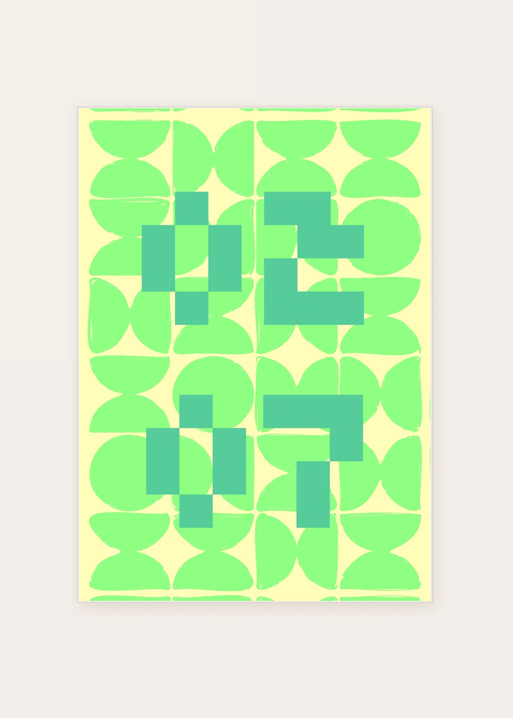 February 7 DAYMARK card — Green Tiles — clean