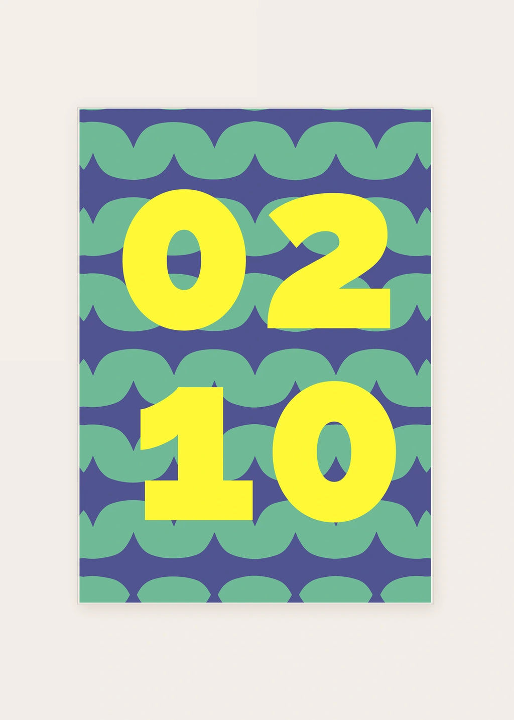 February 10 DAYMARK card — Lemon Waves — clean