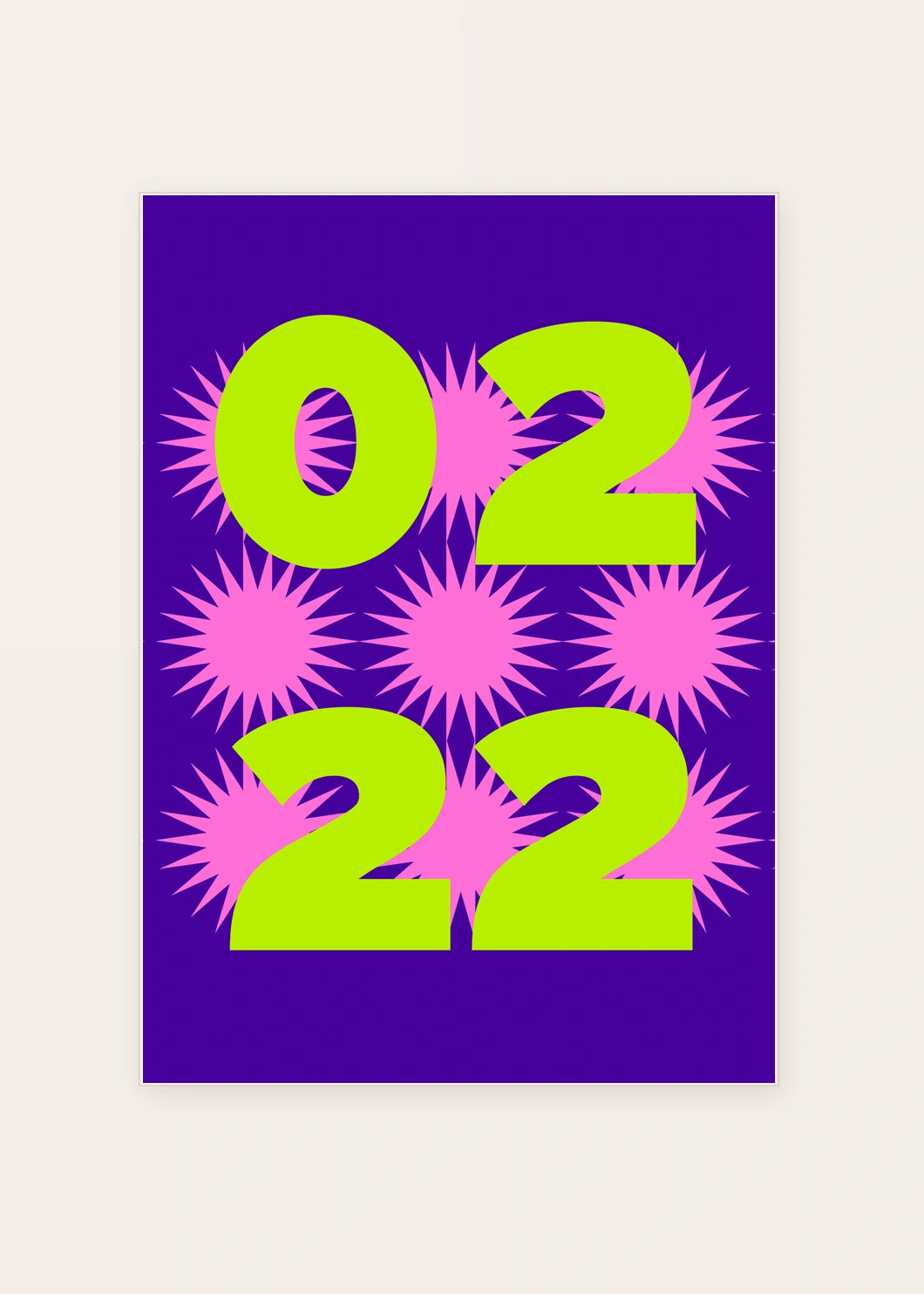 February 22 DAYMARK card — Neon Suns — clean