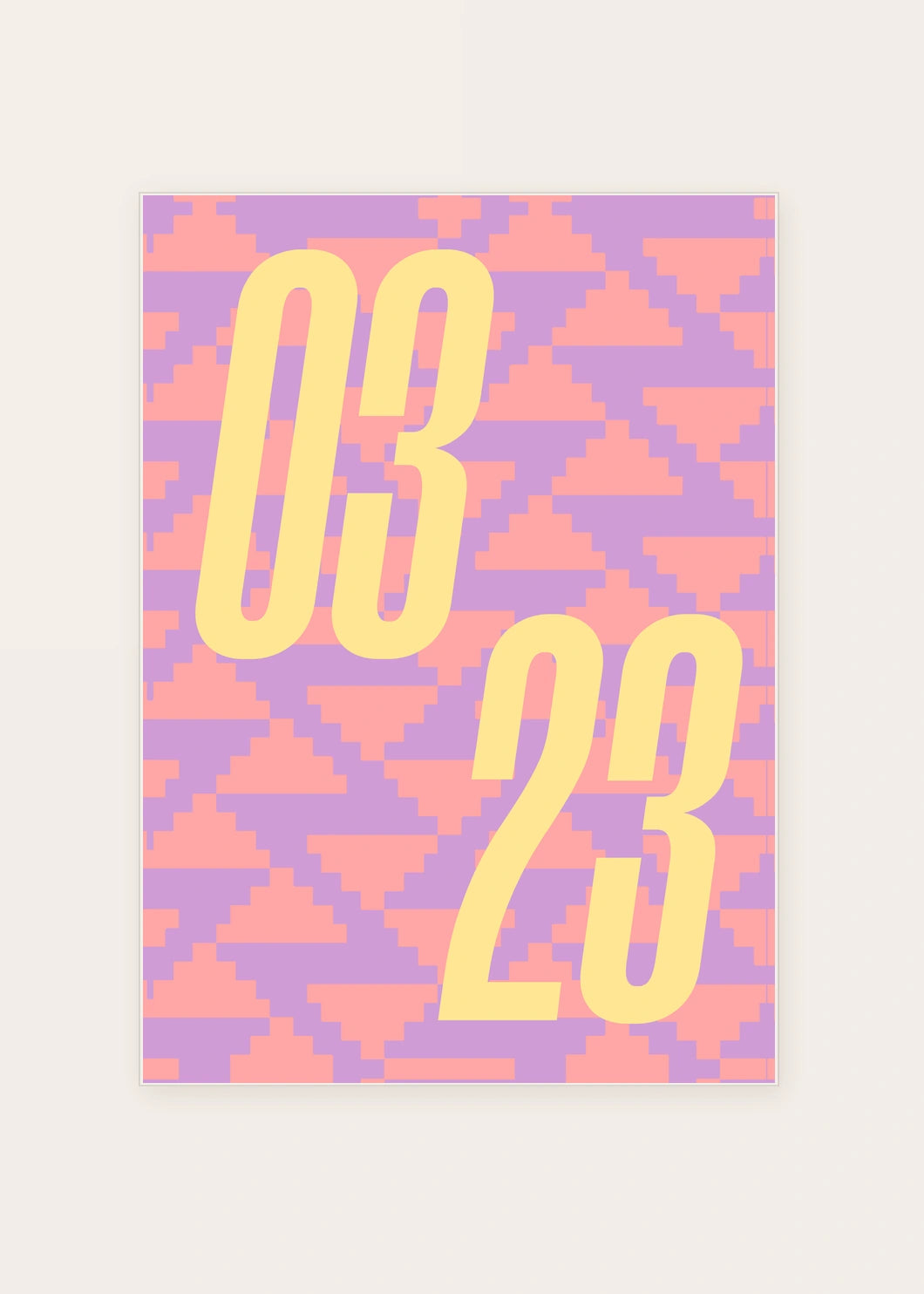 March 23 DAYMARK card — Peach Static — clean