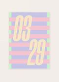March 29 DAYMARK card — Pastel Bands — clean