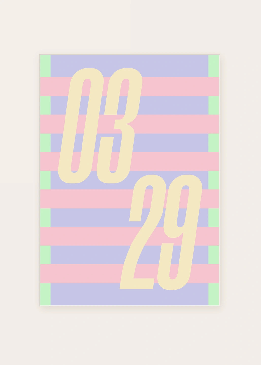 March 29 DAYMARK card — Pastel Bands — clean
